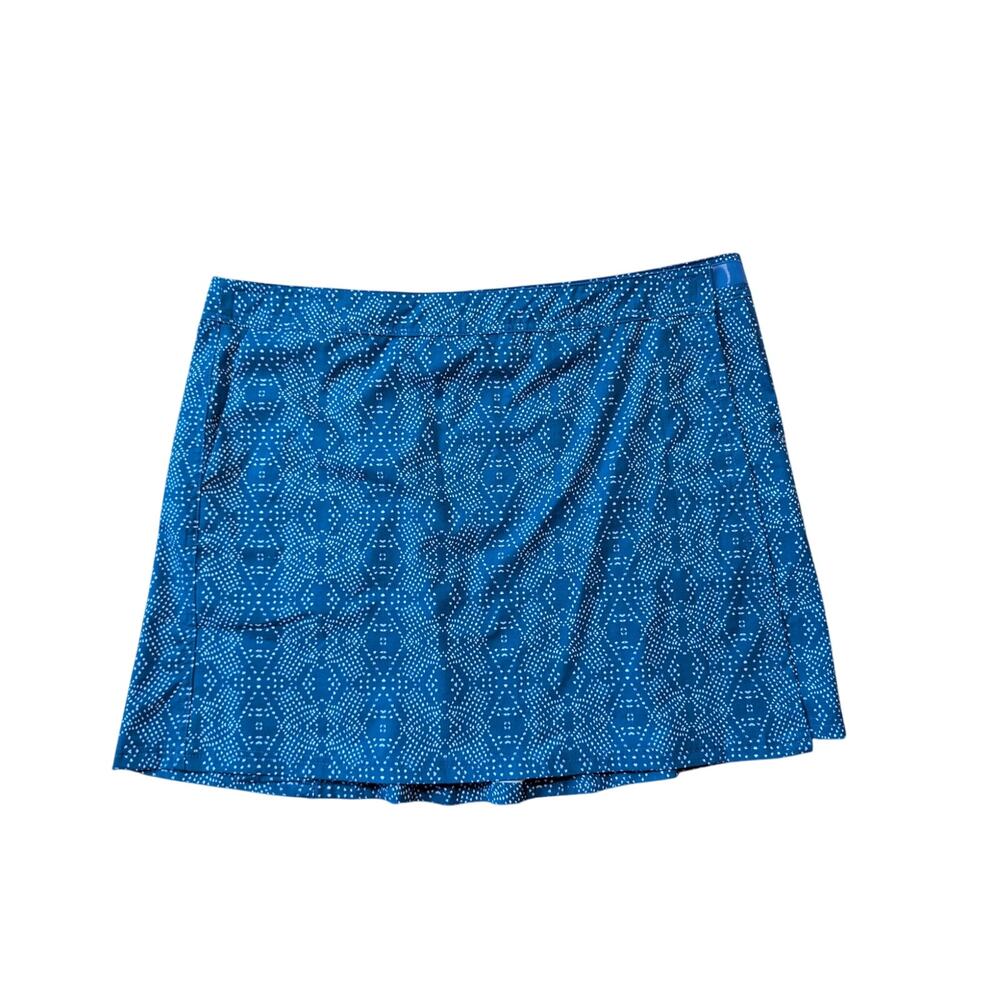 RipSkirt Hawaii Size XXL Blue White Geometric Mosaic Wrap Mini Skirt Length 1
